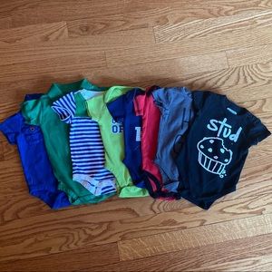 Lot of 8 Boys Short Sleeve Onesies